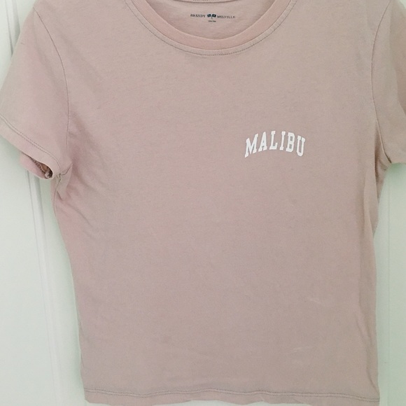 Brandy Melville Tops - Brandy Melville pink Malibu t shirt